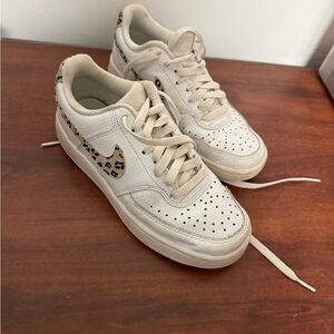 Nike Cream Sneakers with Leopard Print